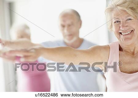 Stock Photograph - Senior's exercise class. Fotosearch