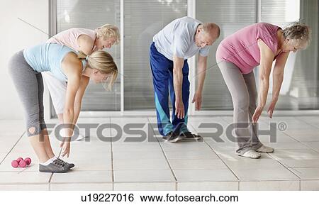 Stock Photograph - Senior's exercise class. Fotosearch