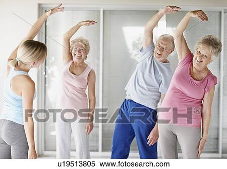 Stock Photography - Senior's exercise class. Fotosearch