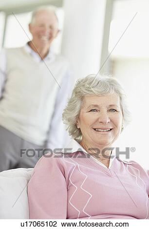Stock Image - Smiling senior couple. Fotosearch