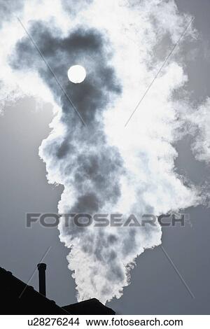 Smoke coming out of factory chimney View Large Photo Image Picture - Smoke coming out of factory chimney. Fotosearch