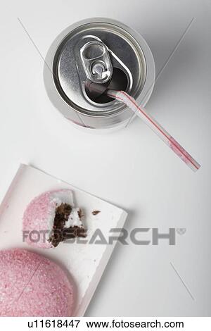 Stock Photo - Soda pop and snack cake. Fotosearch