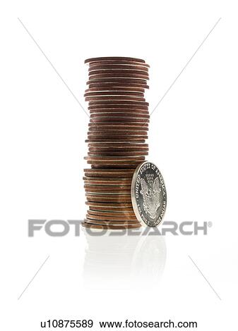Stock Photo - Stack of coins. Fotosearch