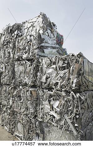 Stacks of recycled metal View Large Photo Image Stock Photo - Stacks of recycled metal. Fotosearch
