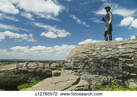 Stock Image - Statue at Gettysburg National Military Park. Fotosearch