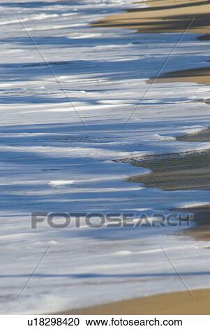 Stock Image - Tide on Caribbean beach. Fotosearch