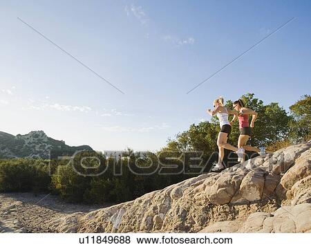 Stock Photo - Trail runners. Fotosearch