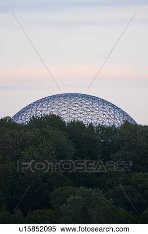 Trees in front of Biosphere View Large Photo Image Stock Photography - Trees in front of Biosphere. Fotosearch