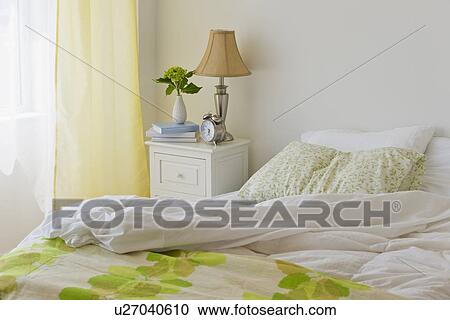 Stock Image - Unmade bed. Fotosearch