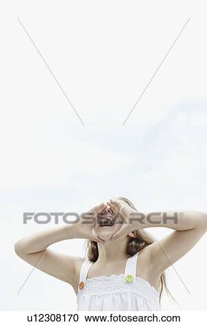 Young girl shouting View Large Photo Image Stock Image - Young girl shouting. Fotosearch