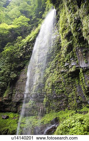 Stock Image - Amidaga waterfall, Gifu Prefecture, Honshu, Japan. Fotosearch