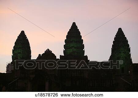 Angkor Wat at Sunset View Large Photo Image Stock Photograph - Angkor Wat at Sunset. Fotosearch