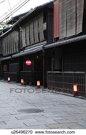 Stock Image - Cityscape of Gion, Kyoto Prefecture, Honshu, Japan. Fotosearch