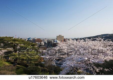 Stock Photograph - Cityscape of Kanazawa City, Ishikawa Prefecture, Honshu, Japan. Fotosearch