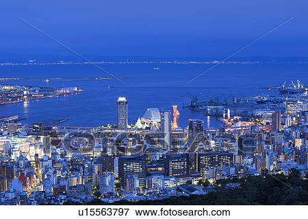 Cityscape of Kobe city from Mt. Shisho at night, Hyogo Prefecture, Honshu, Japan View Large Photo Image Stock Photo - Cityscape of Kobe city from Mt. Shisho at night, Hyogo Prefecture, Honshu, Japan. Fotosearch