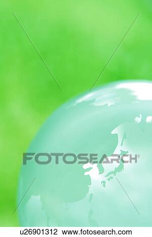 Stock Image - Close-up of glass globe. Fotosearch