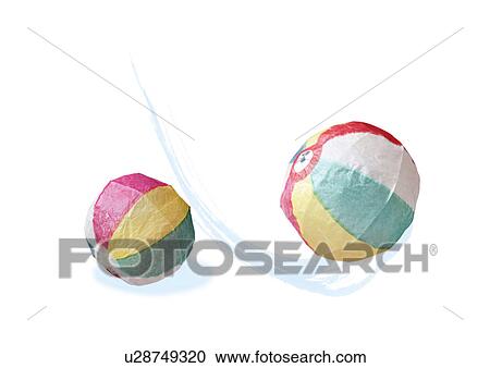 Stock Image - Digital composite of paper balloons and illustration. Fotosearch