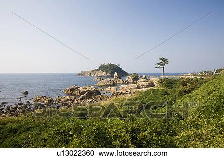 Stock Image - Echizen coastline and Sea of Japan, Fukui Prefecture, Honshu, Japan. Fotosearch