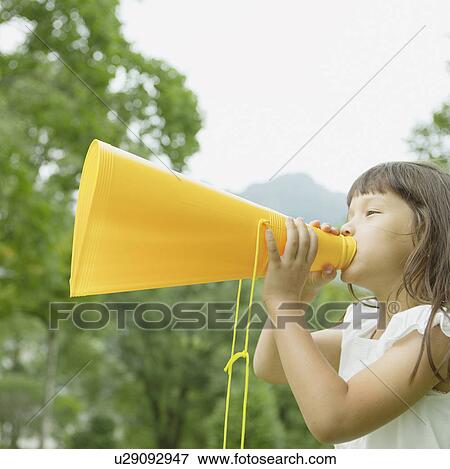 Girl Using Megaphone View Large Photo Image Stock Photo - Girl Using Megaphone. Fotosearch