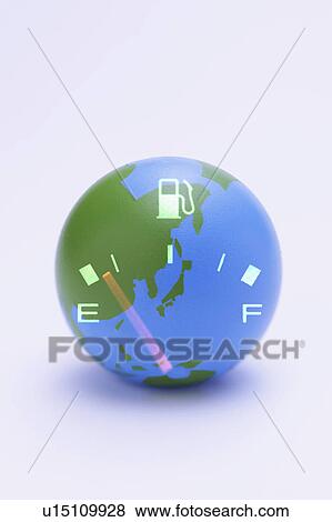Stock Photo - Globe With a Fuel Gauge. Fotosearch