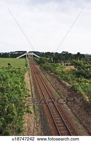 High Angle View of Railway Track View Large Photo Image Stock Image - High Angle View of Railway Track. Fotosearch
