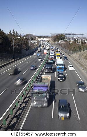 Highway, high angle view, Kanagawa Prefecture, Honshu, Japan View Large Photo Image Stock Photo - Highway, high angle view, Kanagawa Prefecture, Honshu, Japan. Fotosearch