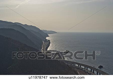 Hokuriku National Expressway Running Along Coast View Large Photo Image Stock Photo - Hokuriku National Expressway Running Along Coast. Fotosearch