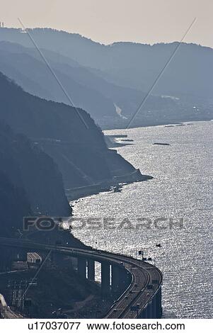 Hokuriku National Expressway Running Along Coast View Large Photo Image Stock Photo - Hokuriku National Expressway Running Along Coast. Fotosearch