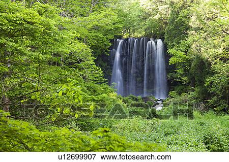 Stock Photo - Karasawa waterfall, Nagano Prefecture, Honshu, Japan. Fotosearch