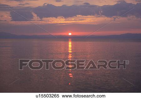 Lake Biwa at Sunset View Large Photo Image Stock Photography - Lake Biwa at Sunset. Fotosearch