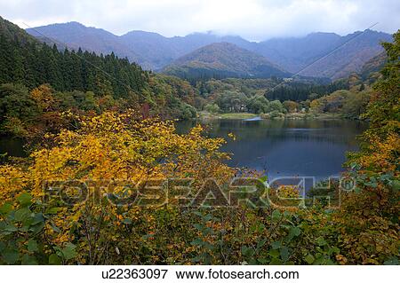Lake Daigenta in Autumn View Large Photo Image Stock Photo - Lake Daigenta in Autumn. Fotosearch