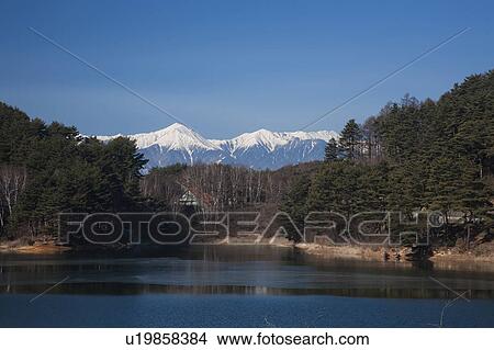 Picture - Lake Misuzu and Mt. Jonen, Nagano Prefecture, Honshu, Japan. Fotosearch