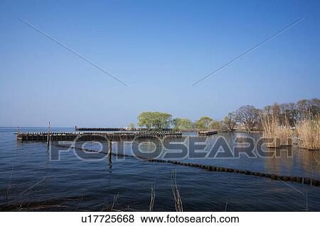 Stock Photo - Landing Bridge in the Lake Biwa. Fotosearch