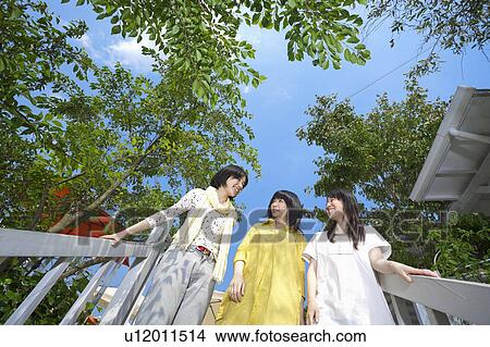 Picture - Low Angle View of Young Woman. Fotosearch