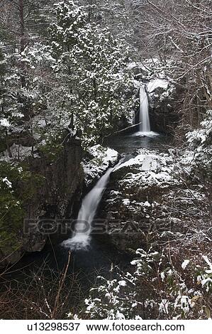 Meoto Waterfall in winter, Gifu Prefecture, Honshu, Japan View Large Photo Image Stock Photo - Meoto Waterfall in winter, Gifu Prefecture, Honshu, Japan. Fotosearch