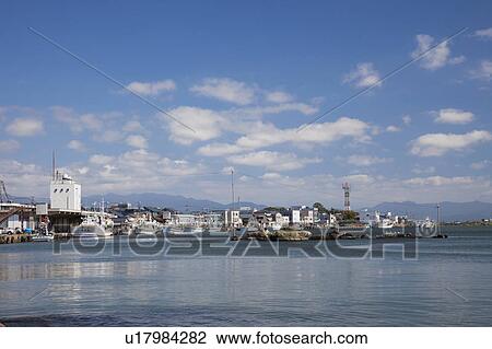 Stock Image - Mikuni harbor, Fukui Prefecture, Honshu, Japan. Fotosearch
