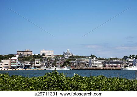 Stock Image - Mikuni harbor, Fukui Prefecture, Honshu, Japan. Fotosearch