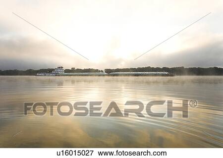 Mississippi river at dawn, Iowa, USA View Large Photo Image Stock Photo - Mississippi river at dawn, Iowa, USA. Fotosearch