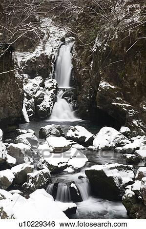 Mittsu waterfall in winter, Gifu Prefecture, Honshu, Japan View Large Photo Image Stock Photograph - Mittsu waterfall in winter, Gifu Prefecture, Honshu, Japan. Fotosearch