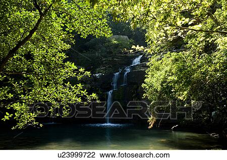 Stock Image - Mizuochi waterfall, Okinawa Prefecture, Japan. Fotosearch
