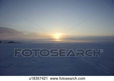 Stock Image - Morning Snow-Covered Landscape. Fotosearch