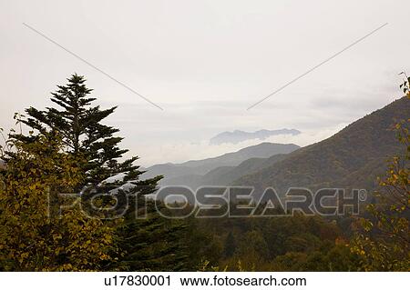 Stock Image - Mountain range, Gunma Prefecture, Honshu, Japan. Fotosearch