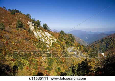 Stock Image - Mt. Hakusan in autumn, Ishikawa Prefecture, Honshu, Japan. Fotosearch