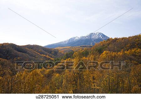 Stock Image - Mt. Ontake in autumn, Nagano Prefecture, Honshu, Japan. Fotosearch