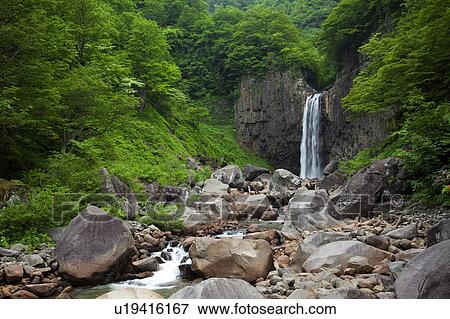 Naena Waterfall, Niigata Prefecture, Honshu, Japan View Large Photo Image Stock Photo - Naena Waterfall, Niigata Prefecture, Honshu, Japan. Fotosearch