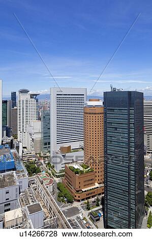 Stock Photo - Office building in Umeda, Osaka City, Osaka Prefecture, Honshu, Japan. Fotosearch