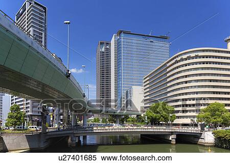 Office buildings, Higo bridge and old Yodo river, Osaka Prefecture, Honshu, Japan View Large Photo Image Stock Photography - Office buildings, Higo bridge and old Yodo river, Osaka Prefecture, Honshu, Japan. Fotosearch