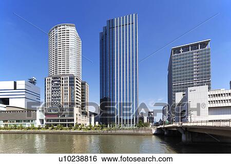 Office buildings, Hotarumachi and Dojima river, Osaka Prefecture, Honshu, Japan View Large Photo Image Stock Photograph - Office buildings, Hotarumachi and Dojima river, Osaka Prefecture, Honshu, Japan. Fotosearch