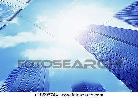 Picture - Office buildings, low angle view, Chiyoda Ward, Tokyo Prefecture, Honshu, Japan. Fotosearch