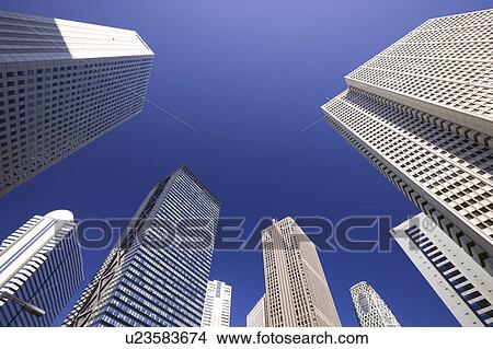 Picture - Office buildings, low angle view, Shinjuku Ward, Tokyo Prefecture, Honshu, Japan. Fotosearch